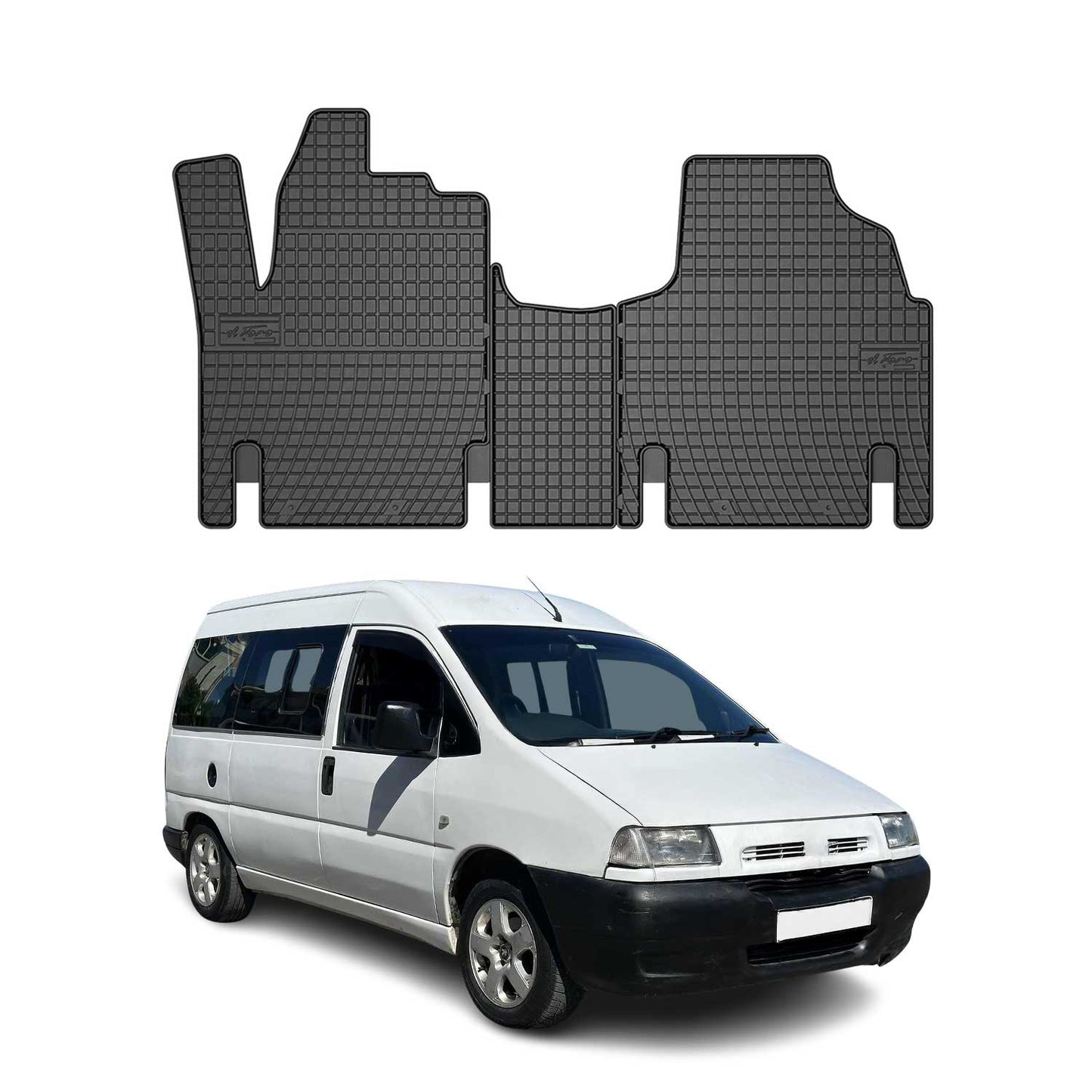 OMAC Gummi Fußmatten für Peugeot Expert 1995-2006 Automatten TPE Schwarz 3x