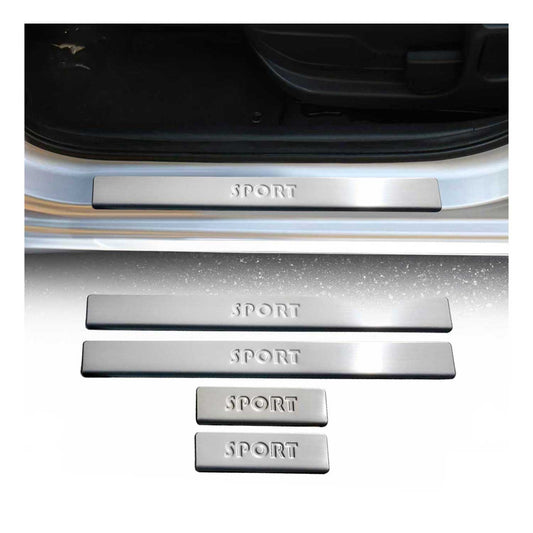 Ornamente prag uși pentru Ford Mondeo 2014-2024, oțel inoxidabil, argintiu, set 4 piese