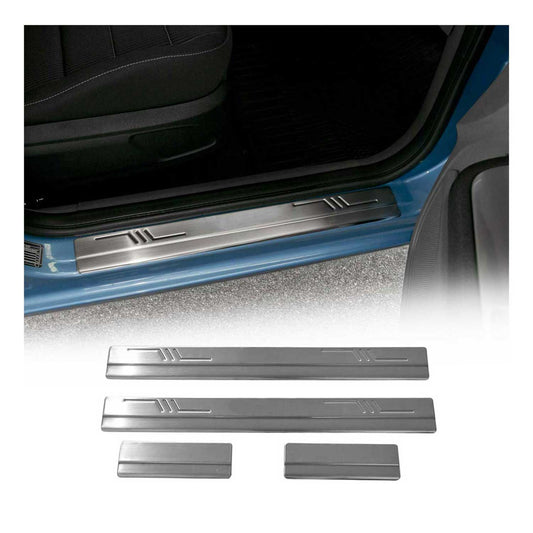 Ornamente prag uși pentru Ford Focus II, oțel inoxidabil, argintiu, set 4 piese