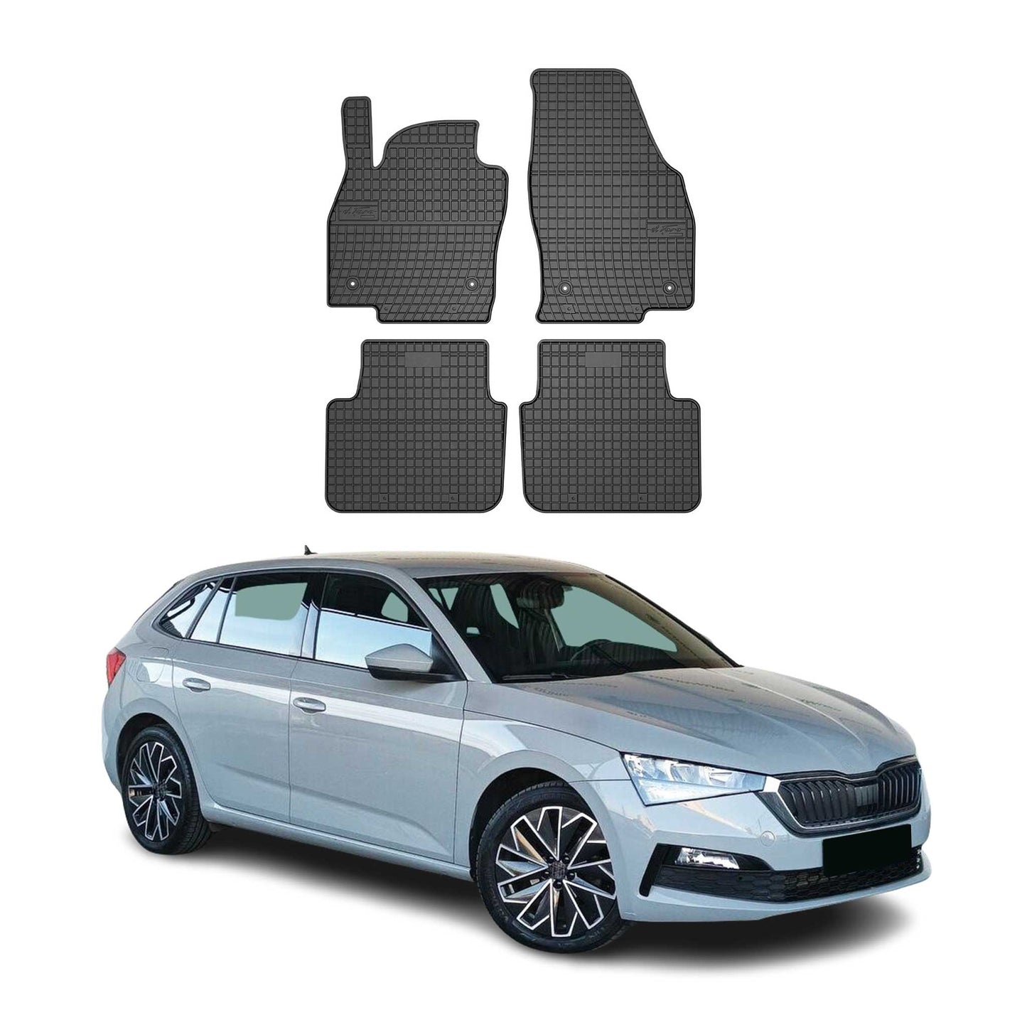 2019-2025 Skoda Scala Fußmatten Gummi Schwarz 4 tlg