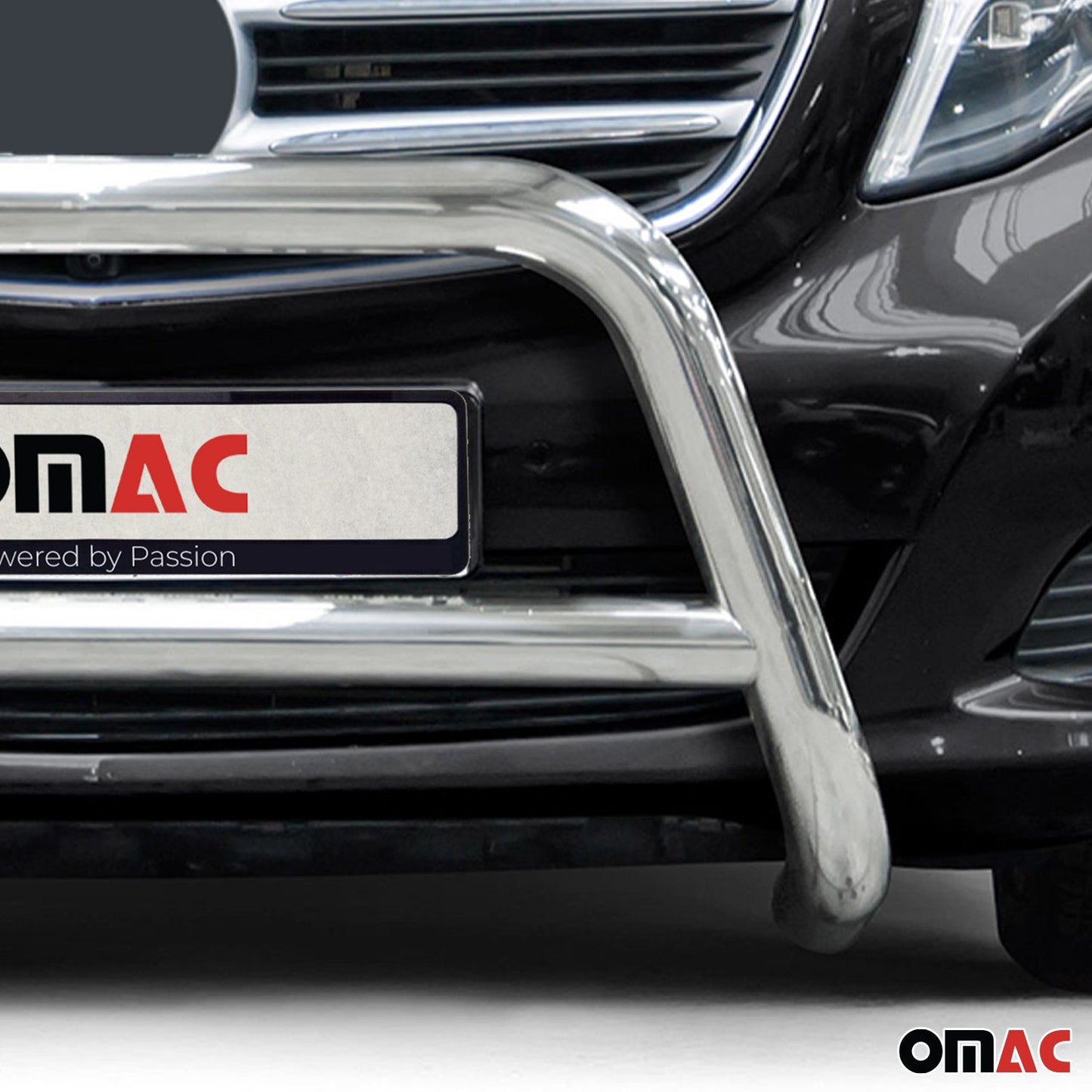 Bară de protecție/buton față pentru Mercedes Clasa 2014-2025, omologată ABE, oțel, argintiu