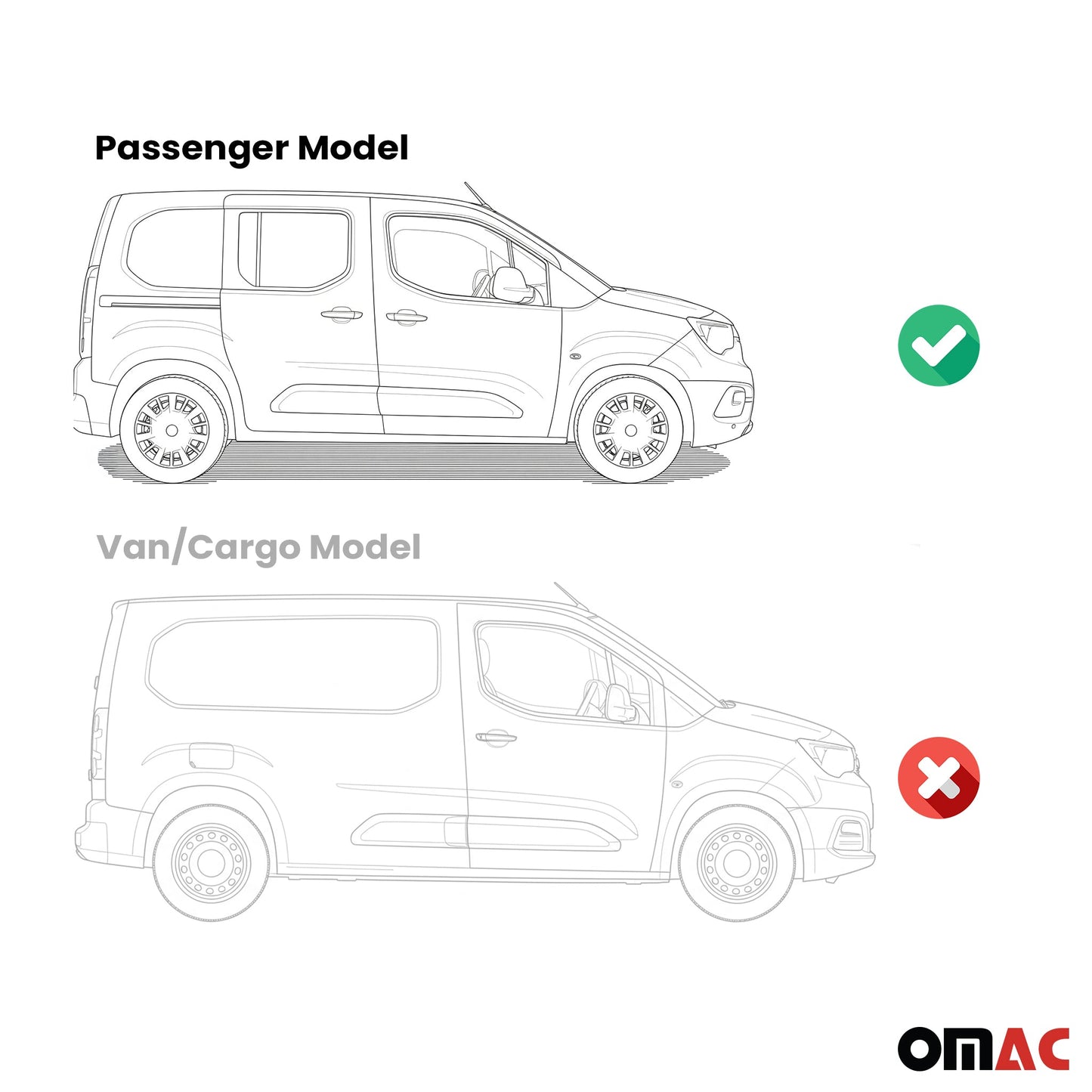 Trittbretter Seitenbretter für Opel Combo 2018-23 Kombi L1 Kurzer Schwarz-Silber