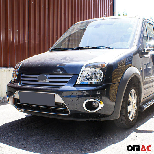 Ramă și benzi grilă pentru Ford Connect 2009-2014, oțel inoxidabil, argintiu