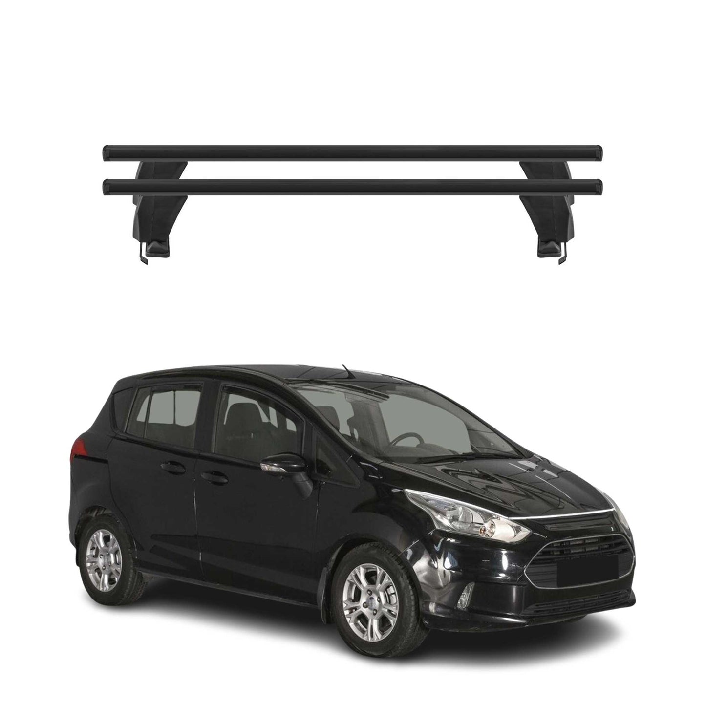 Bagażnik dachowy Menabo do Forda B-Max 2012-2017, 50 kg, aluminiowy, czarny, 2-częściowy