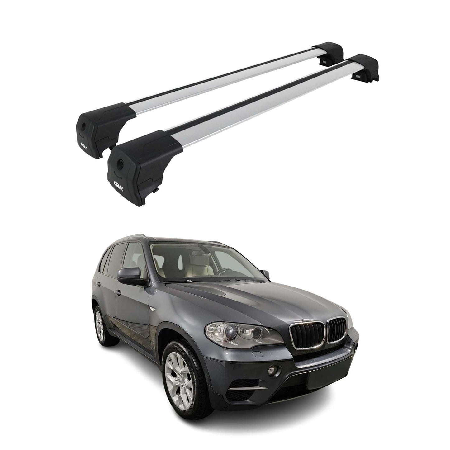 Dachträger Grundtäger für BMW X5 E70 2006-2013 75kg Aluminium Silber 2 tlg
