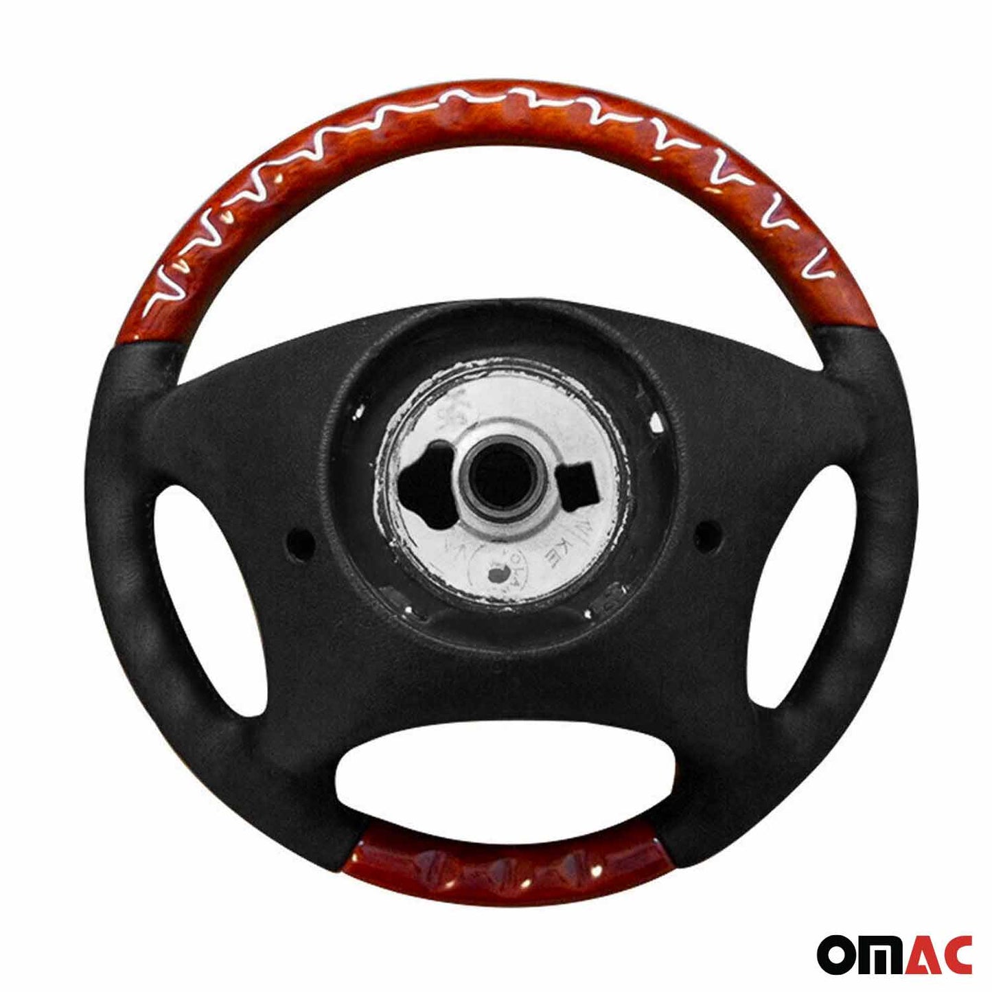 Volan pentru Mercedes Clasa E W210 S210 W201 W202, lemn de nuc autentic, negru