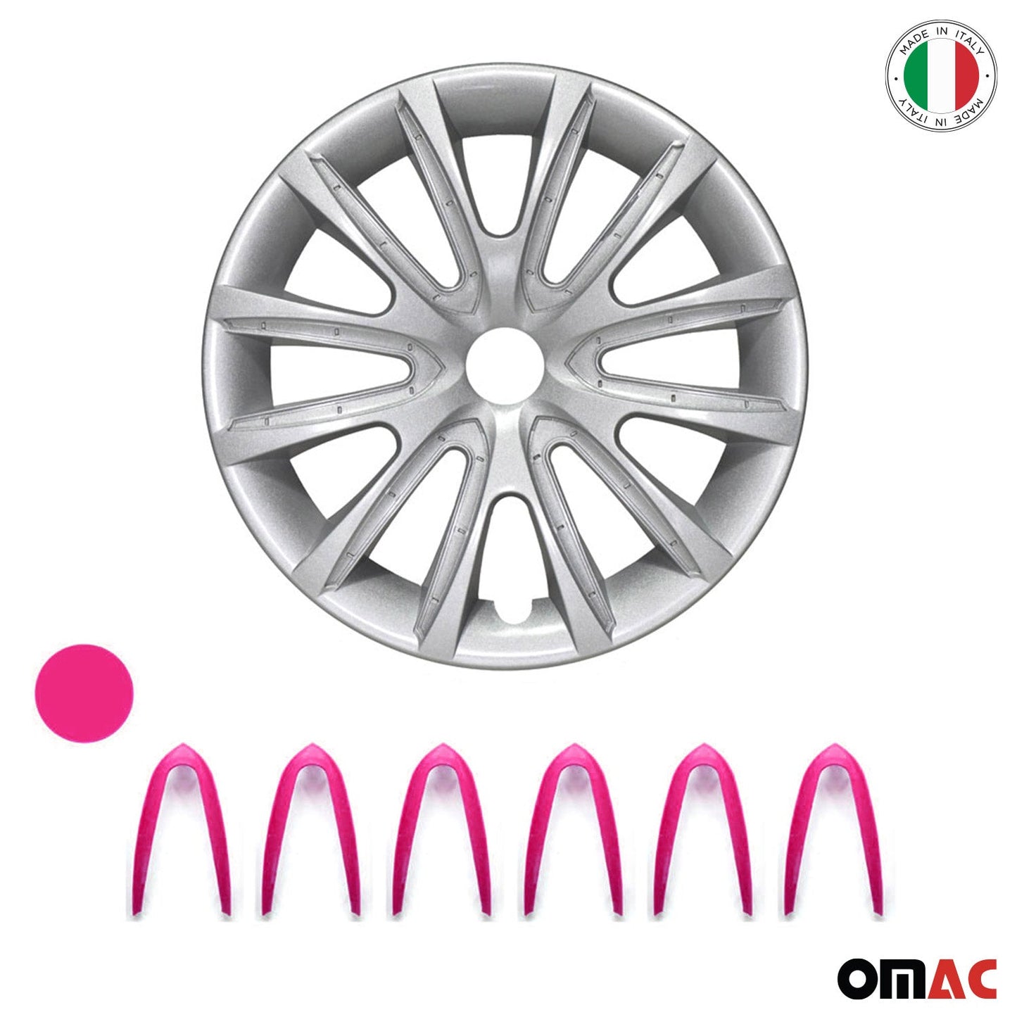 4x capace de roată 16 inch gri și violet