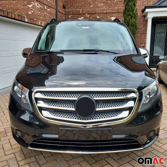 Benzi decorative grilă radiator pentru Mercedes Vito W447 2014-2025 Crom Argintiu