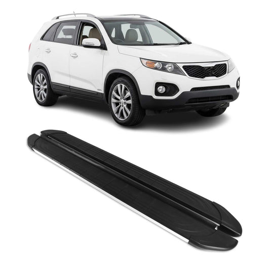 Trittbretter Seitenschweller für Kia Sorento 2 XM 2009-2013 Alu Schwarz Grau