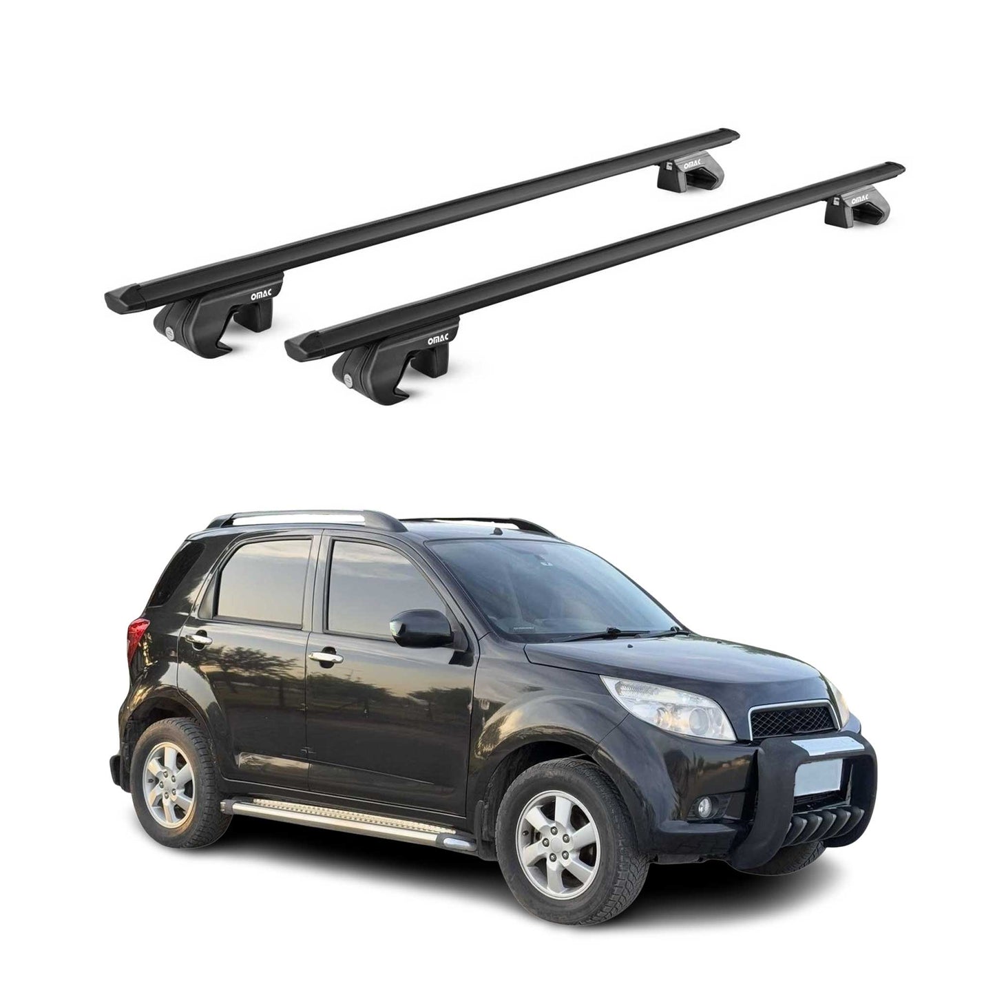 Portbagaj de plafon pentru Daihatsu Terios 2006-2017 90kg aluminiu negru 2 piese ABE