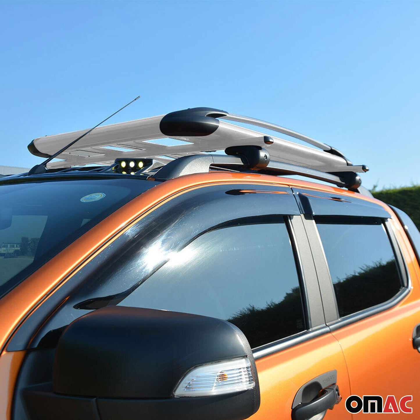 Coș/cutie portbagaj de plafon pentru camionete, aluminiu, argintiu, 100x120 cm