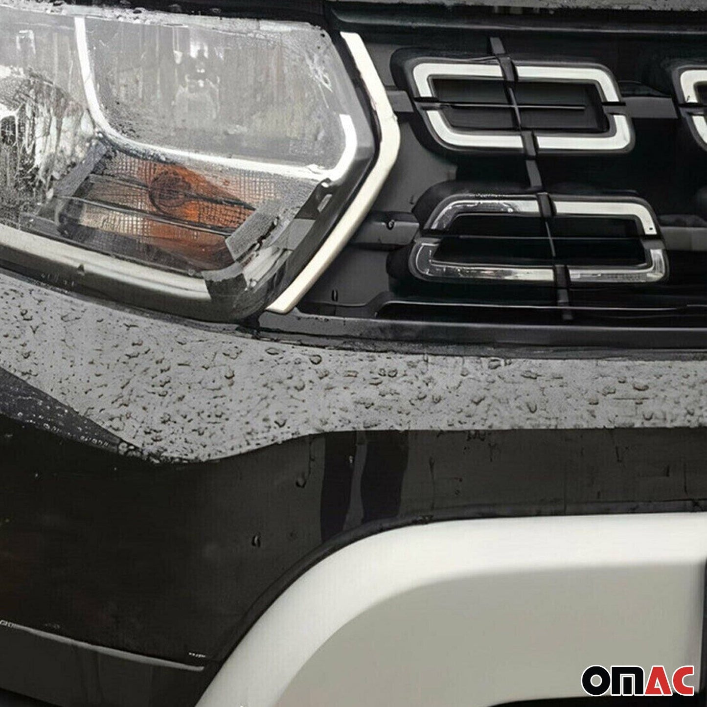 Benzi decorative grilă auto pentru Dacia Duster 2018-2021, oțel inoxidabil, argintiu, 2x