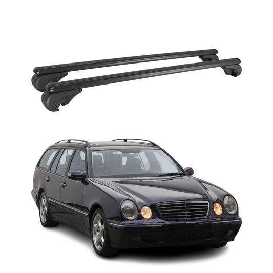 Dachträger für Mercedes E Klasse S210 1996-2003 Gepäckträger Alu Schwarz 2x