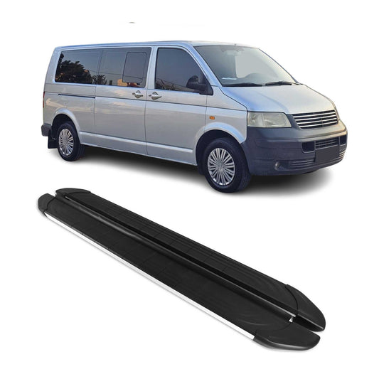Trittbretter Seitenschweller für VW Transporter T5 2003-15 L2 Langer Schwarz
