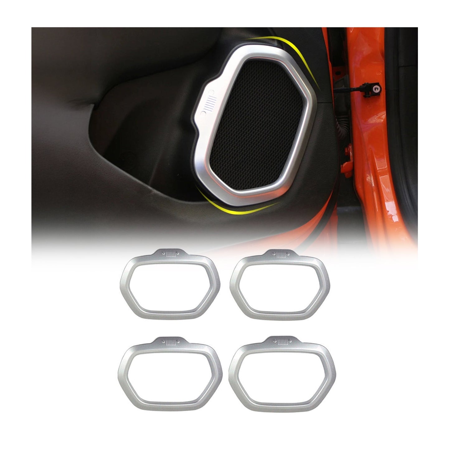 Lautsprecher Rahmen für Jeep Renegade 2014-2024 Chrom ABS Silber 4tlg