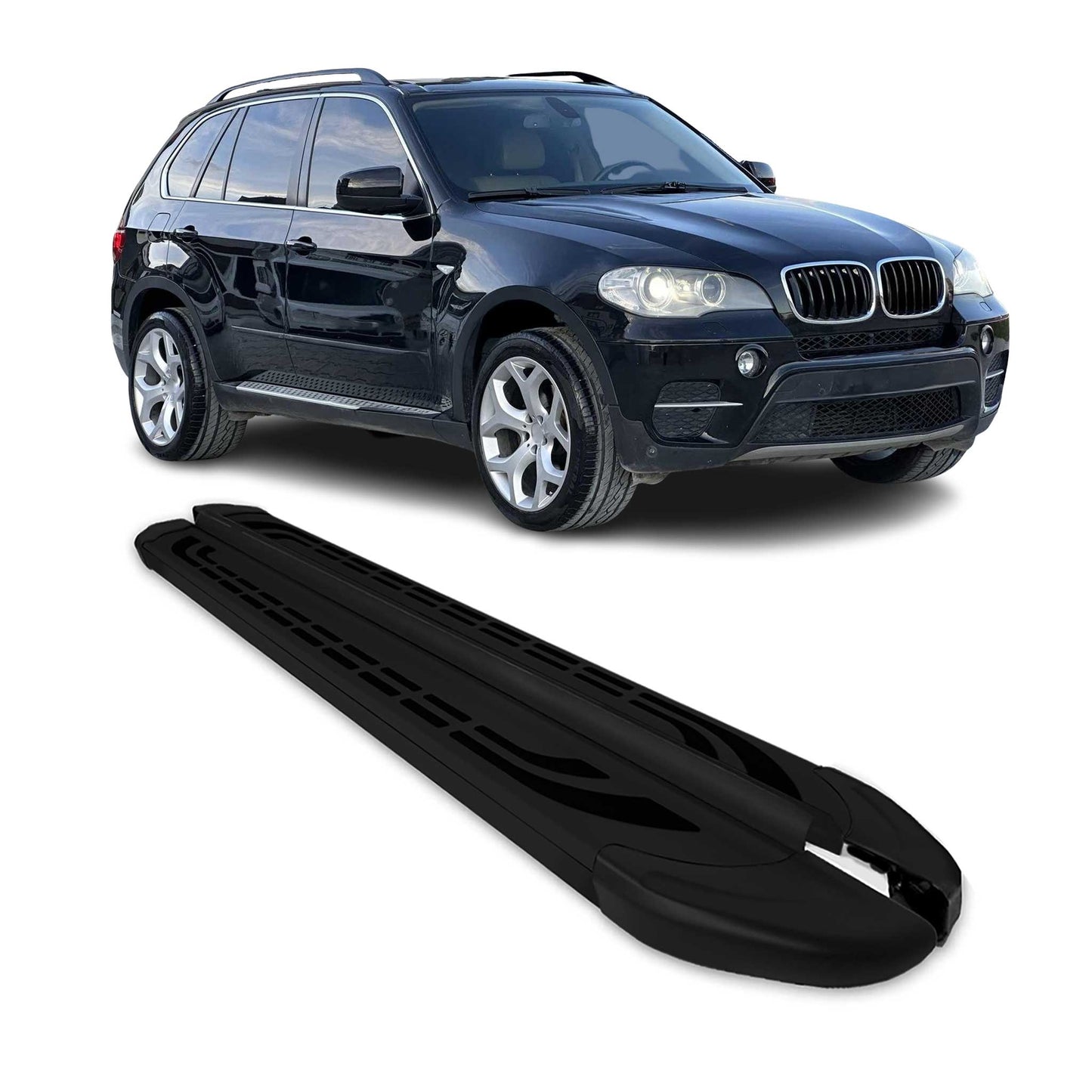 Trittbretter Seitenschweller Seitenbretter für BMW X5 E70 2006-2013 Alu Schwarz