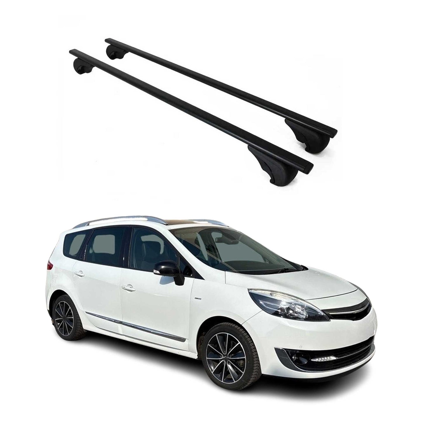 Portbagaj de plafon pentru Renault Grand Scenic mk3 2009-2016 75kg, negru metalic