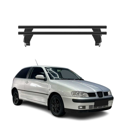 Menabo Dachträger Grundtäger für Seat Ibiza mk2 1993-2002 50kg Alu Schwarz 2 tlg