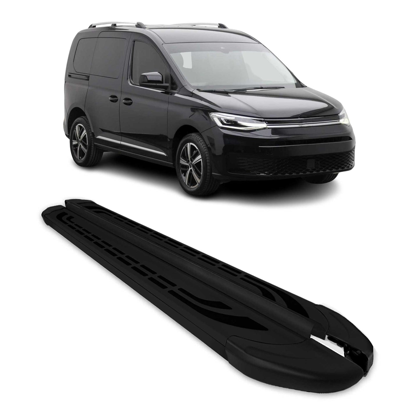 Trittbretter Seitenschweller Seitenbretter für VW Caddy 2020-2024 Kurzer Schwarz