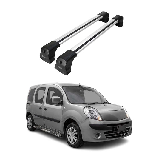 Portbagaj de plafon pentru Renault Kangoo mk2 2007-2021 75kg gri aluminiu 2 buc
