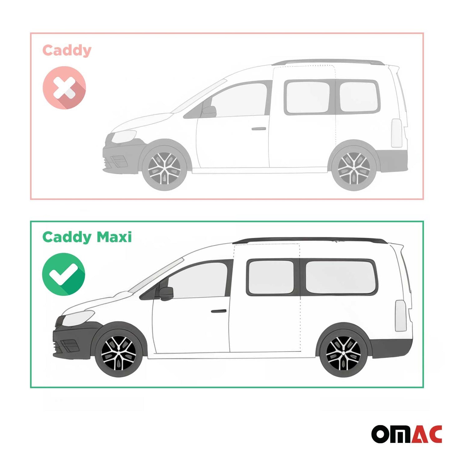 Seitenschweller Trittbretter Schweller für VW Caddy Maxi 2003-2020 Alu Grau