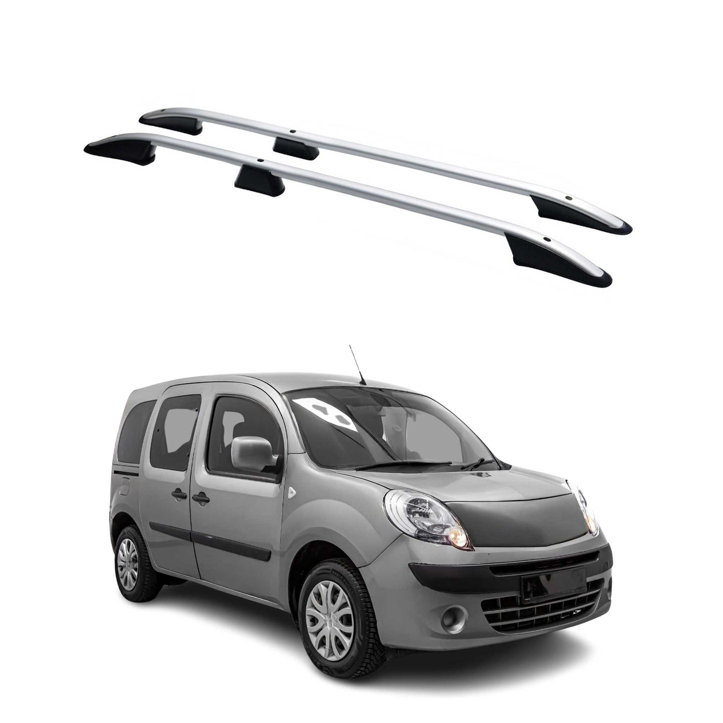 Dachreling Dachgepäckträger für Renault Kangoo 2008-2022 Kurzer Alu Grau
