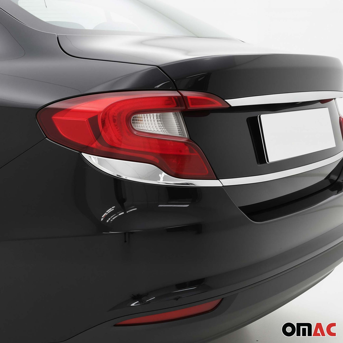 Rücklicht Leisten Heckleuchte für Fiat Tipo 2015-2025 Edelstahl Silber 3tlg