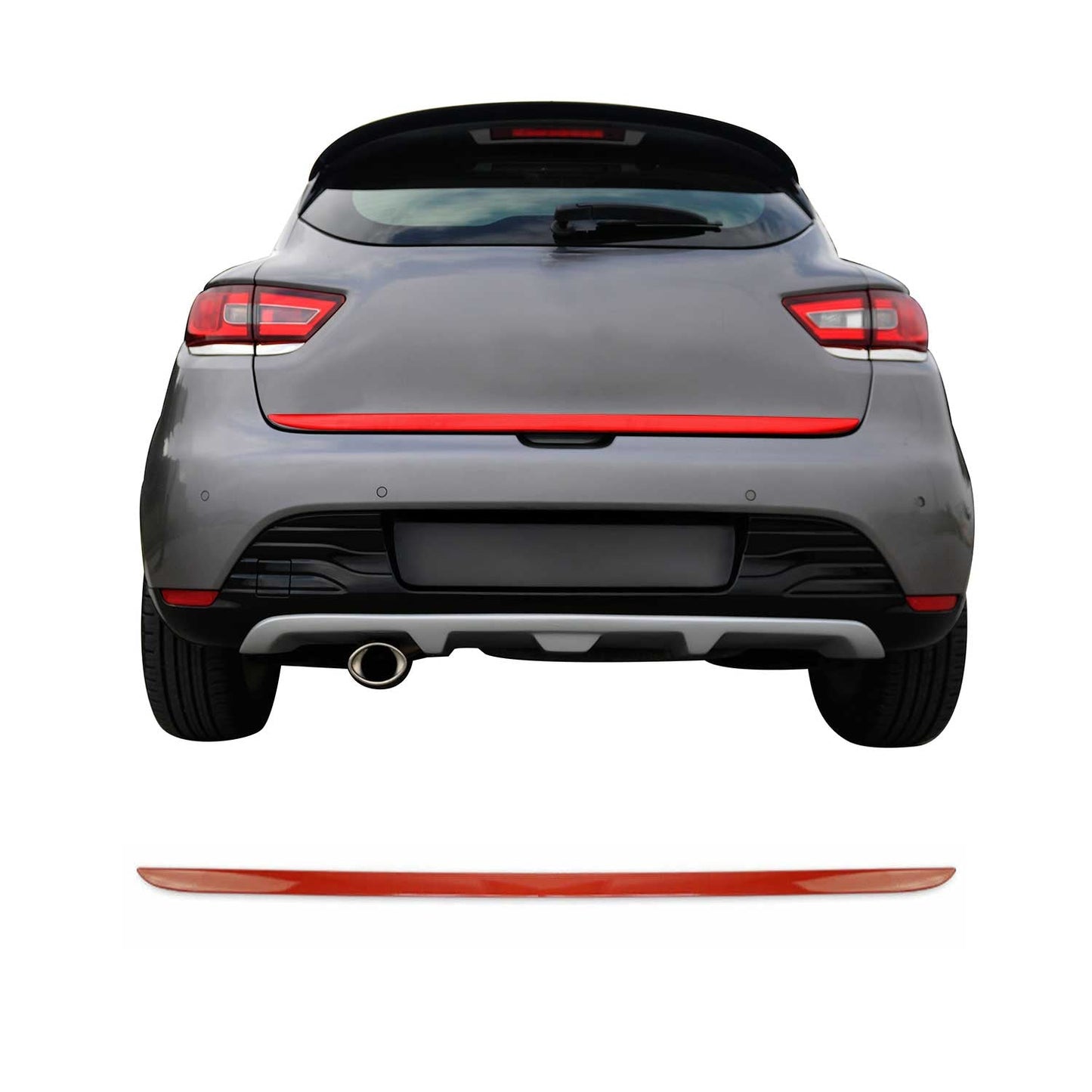 Kofferraumleiste Heckklappe Leiste für Renault Clio 2012-2019 Edelstahl Rot 1tlg