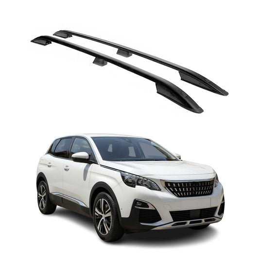 2016-2019 Peugeot 3008 Dachreling Dachträger Schwarz Aluminium 2 tlg