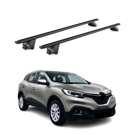 Portbagaj de plafon pentru Renault Kadjar 2015-2022 100kg aluminiu negru 2 piese ABE