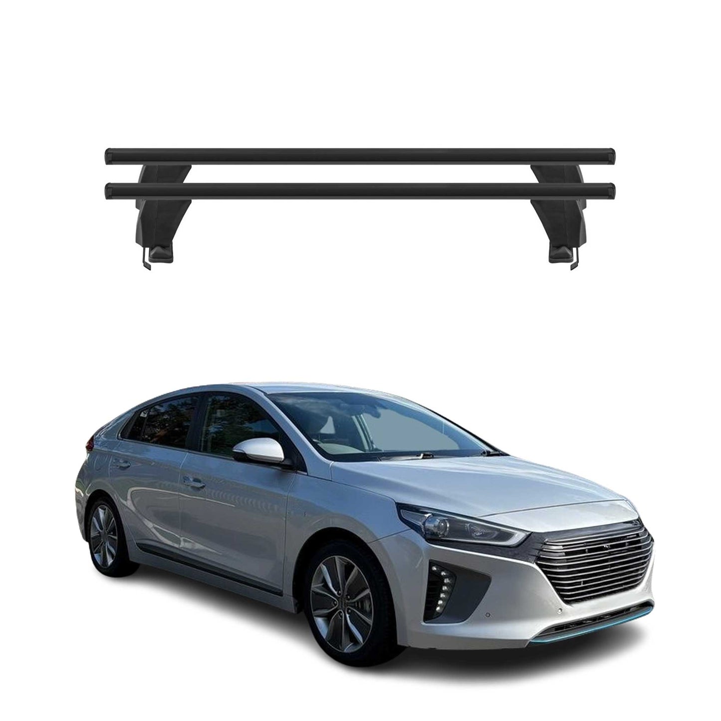 Menabo Dachträger Grundtäger für Hyundai Ioniq 2017-2022 50kg Alu Schwarz 2 tlg