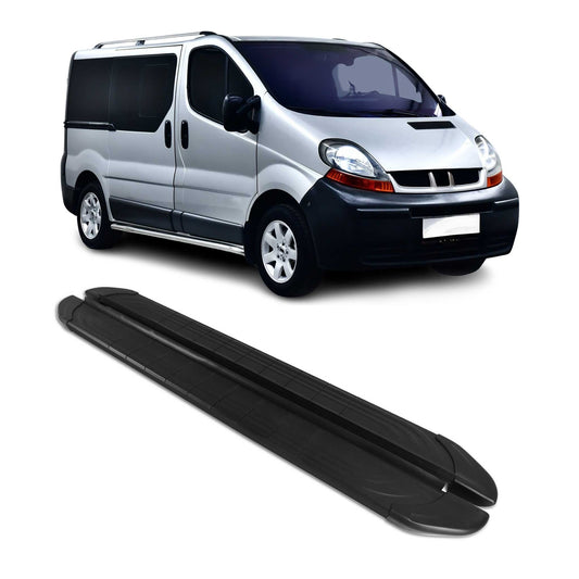 Trittbretter Seitenschweller für Renault Trafic 2001-2014 L1 Aluminium Schwarz
