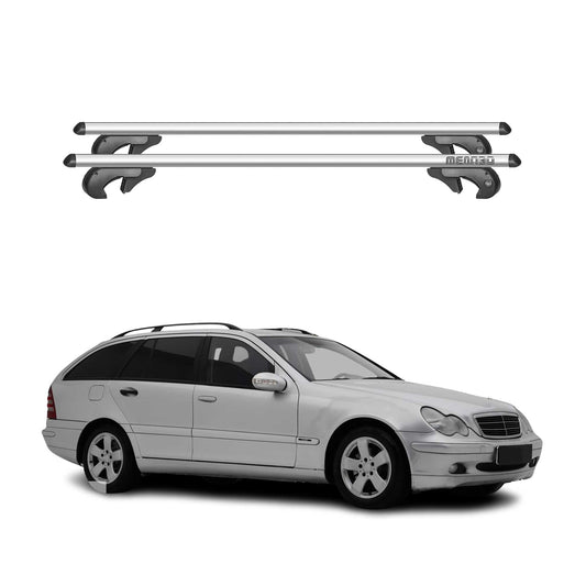 Menabo Dachträger für Mercedes C Klasse S203 T-Model 2000-2007 90kg Alu Grau 2x