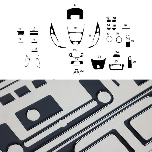 Ornamente interioare cockpit pentru Ford Tourneo Courier 2014-2018, aspect negru, 26x