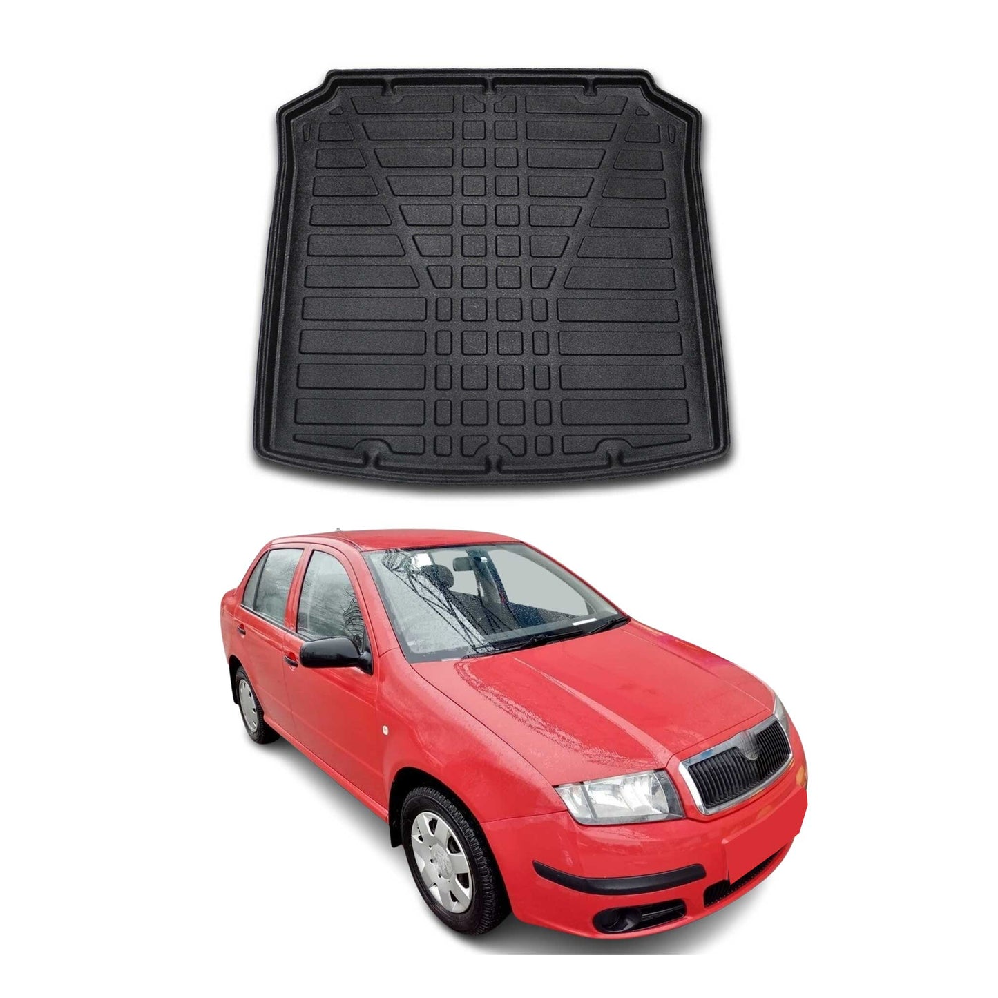 Kofferraumwanne Laderaumwanne für Skoda Fabia 6Y 2000-2007 Stufenheck Gummi TPE