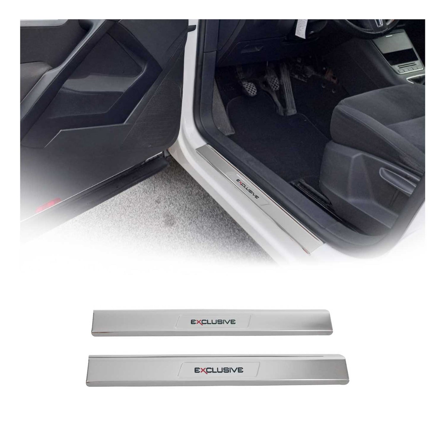 Ornamente prag uși exclusive pentru VW Tiguan 2007-2011, oțel inoxidabil, 2x