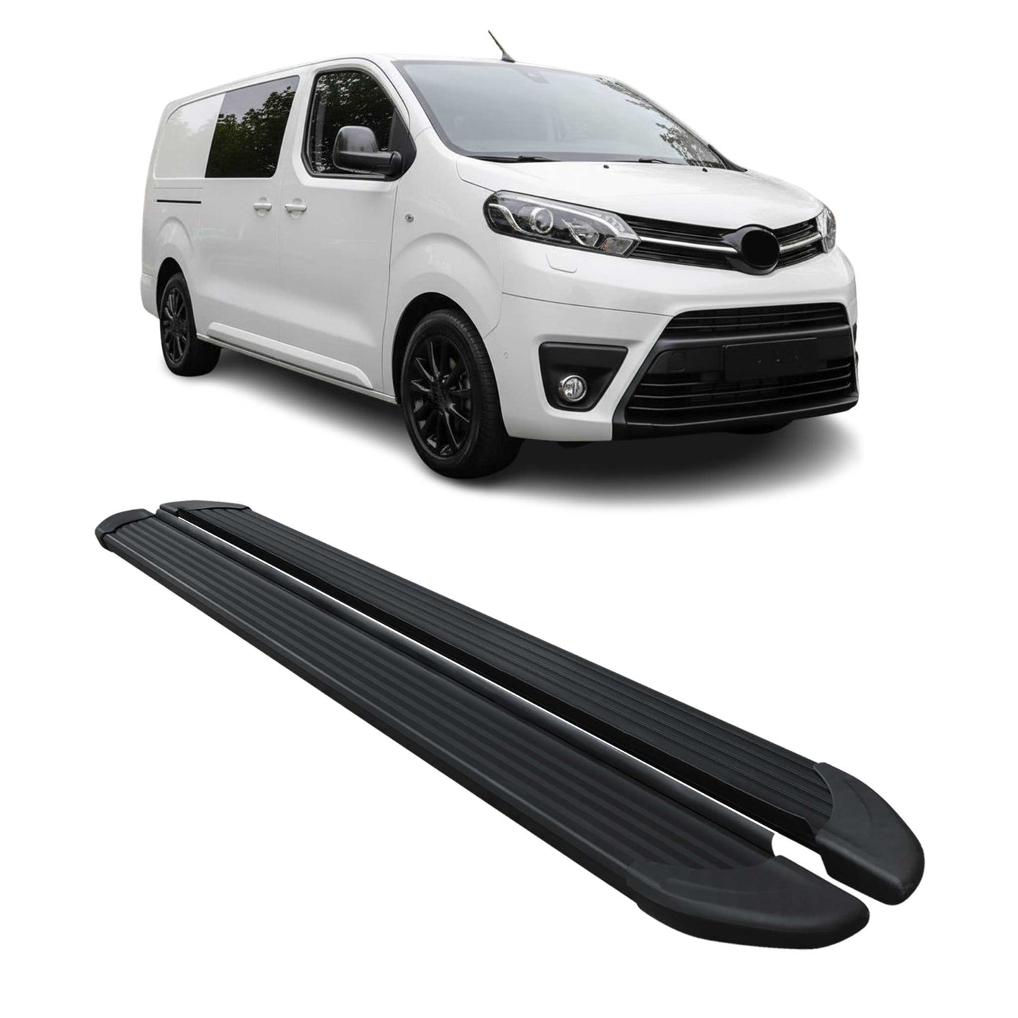 Trittbretter Seitenschweller für Toyota Proace 2017-2025 L2 L3 Langer Schwarz