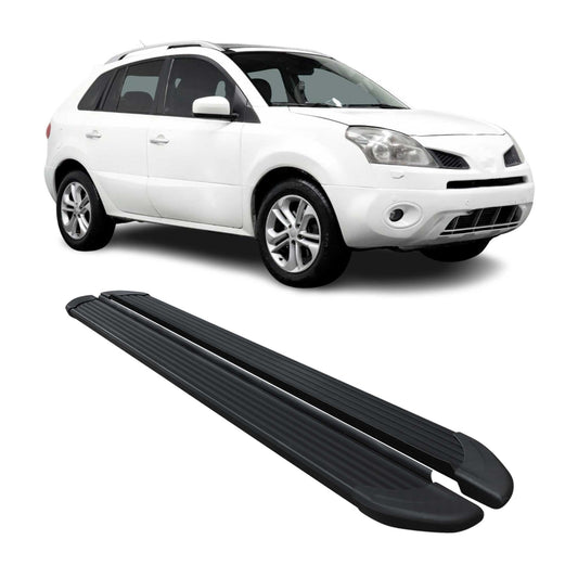 Seitenschweller Trittbretter Schweller für Renault Koleos 2007-2017 Alu Schwarz