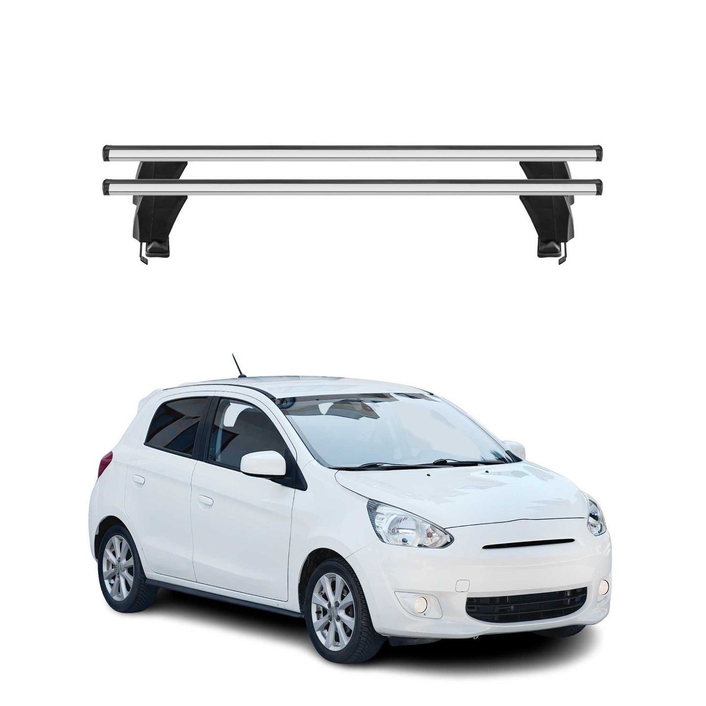 Bagażnik dachowy Menabo do Mitsubishi Space Star mk2 2013-2016 Pre-FL 50kg Alu Silver