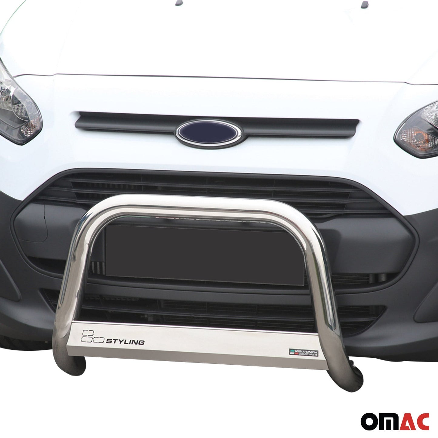 Bară de protecție/buton față pentru Ford Transit Connect 2014-2017, gri, Ø 63 mm