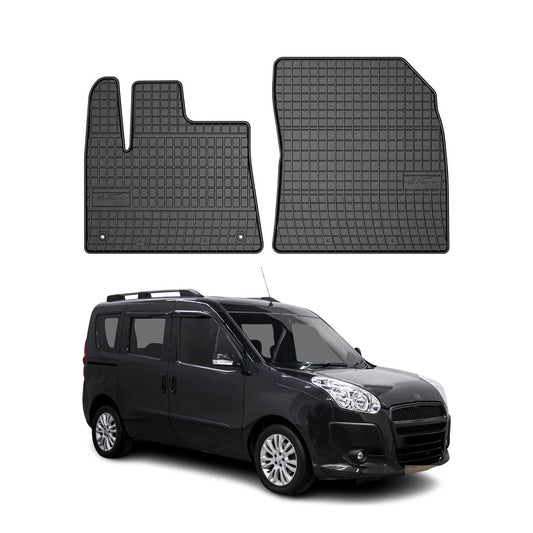 2010-2020 Fiat Doblo Fußmatten Gummi Schwarz 2 tlg