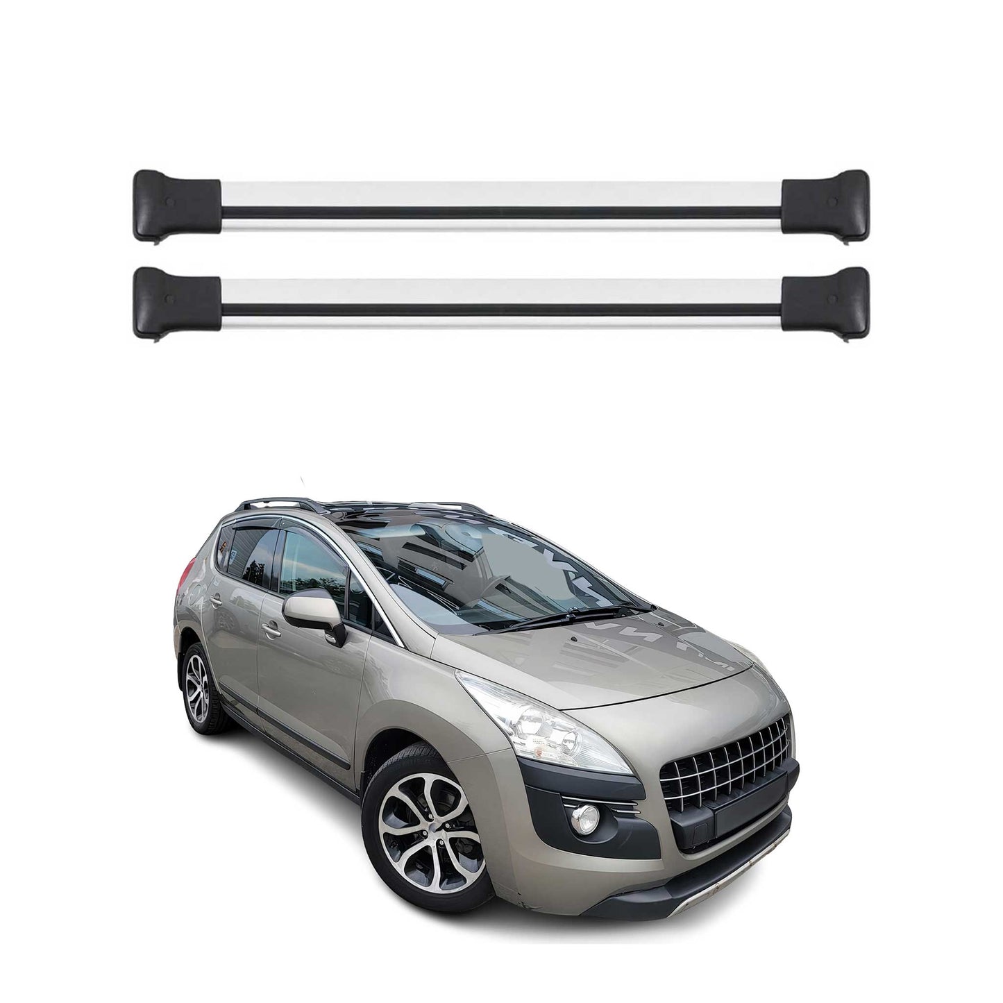 Dachträger Gepäckträger für Peugeot 3008 2008-2016 Relingträger Aluminium Silber