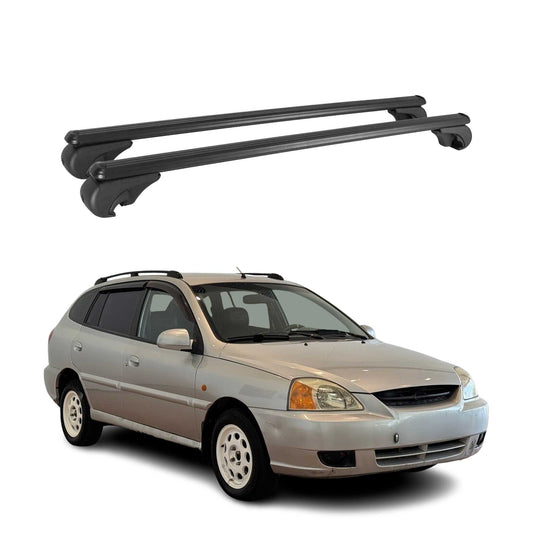 Dachträger für Kia Rio 2002-2005 Gepäckträger Grundträger Aluminium Schwarz 2tlg