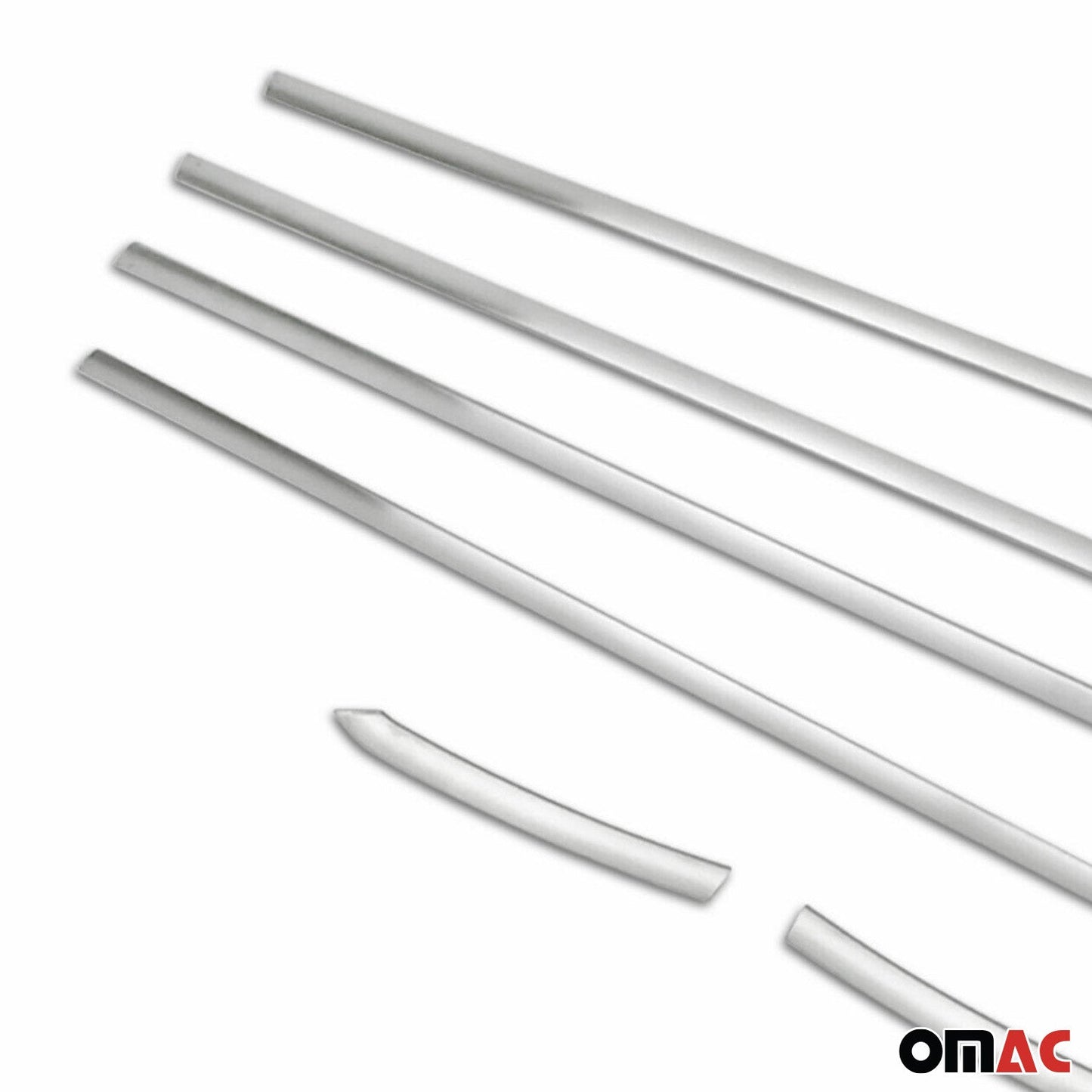 Benzi decorative pentru geamuri pentru VW Polo 6R 2009-2017, oțel inoxidabil periat, finisaj cromat, 6 buc.