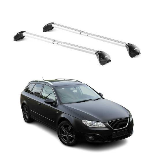 Portbagaj de plafon pentru Seat Exeo Estate 2008-2013 5 uși 100kg Gri aluminiu 2x ABE