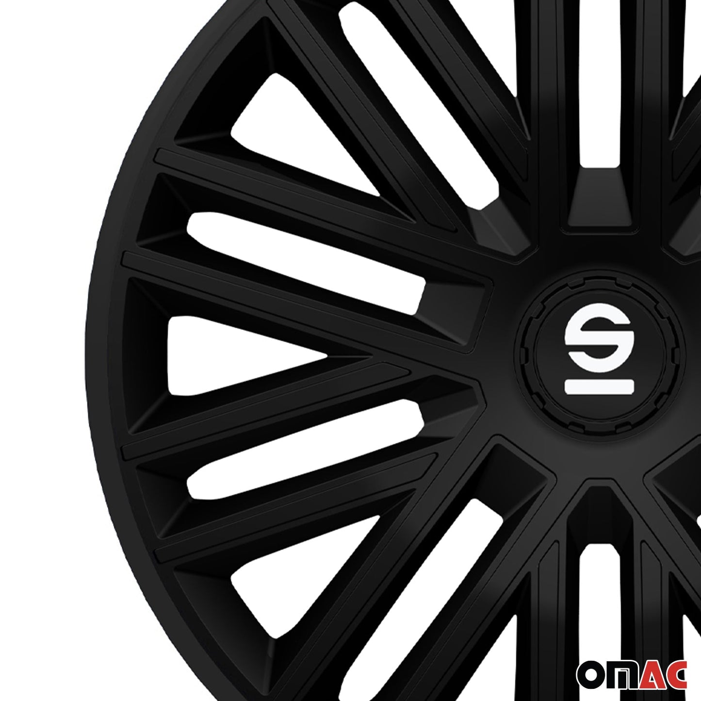 Radkappen Radzierblenden Sparco Bergamo 15" Zoll Auto Abdeckung Set Schwarz 4x