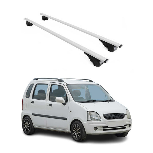 Portbagaj de plafon pentru Opel Agila 2000-2007 75kg metal argintiu 2 buc