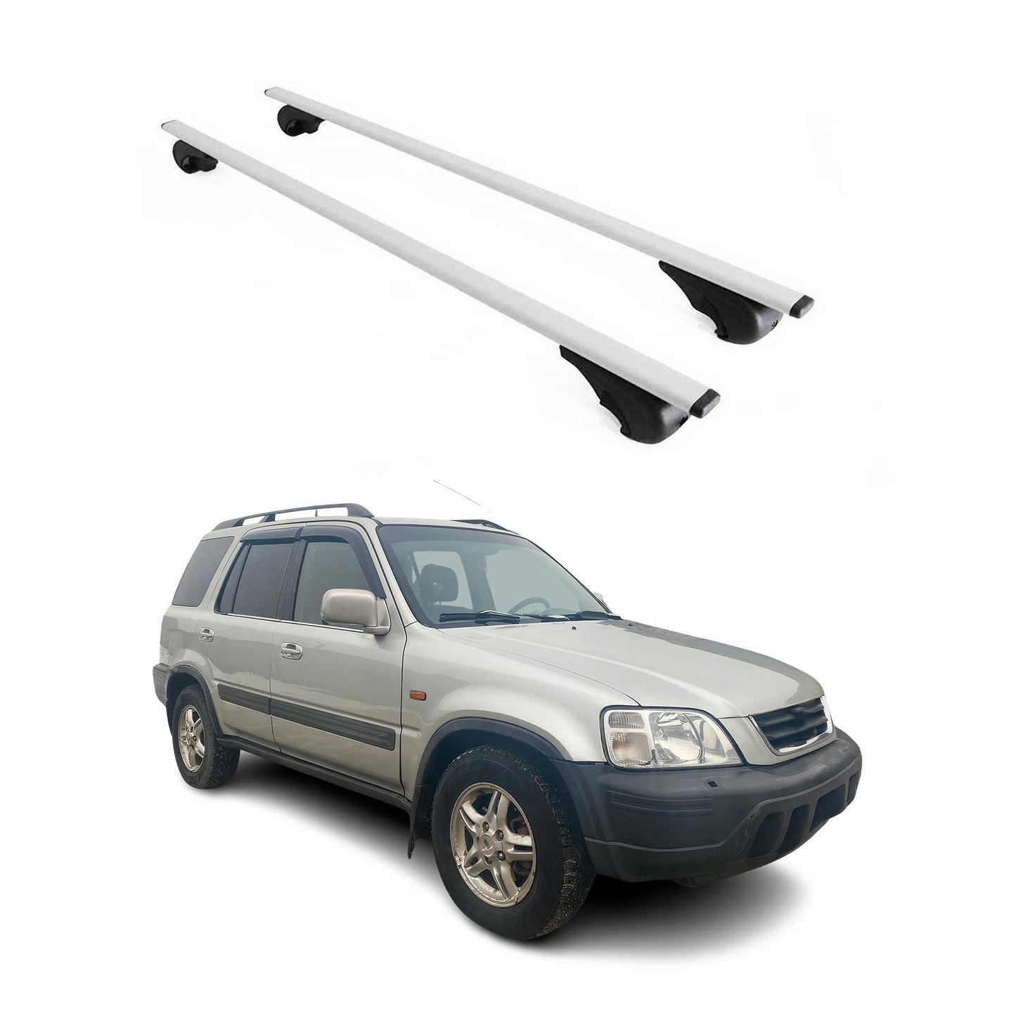 Dachträger Grundtäger für Honda CR-V mk1 1995-2001 75kg Metall Silber 2 tlg