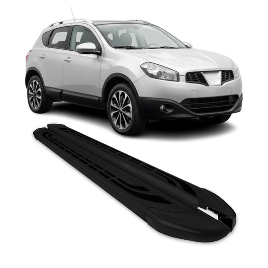 Trittbretter Seitenbretter für Nissan Qashqai J10 2006-2014 Alu Schwarz