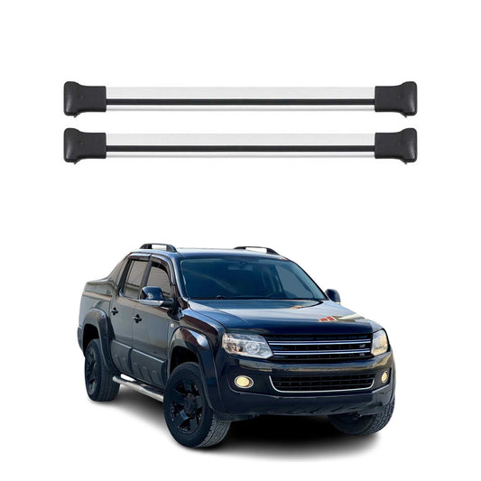 Portbagaj de plafon pentru VW Amarok mk1 2010-2022 75kg aluminiu argintiu 2 buc